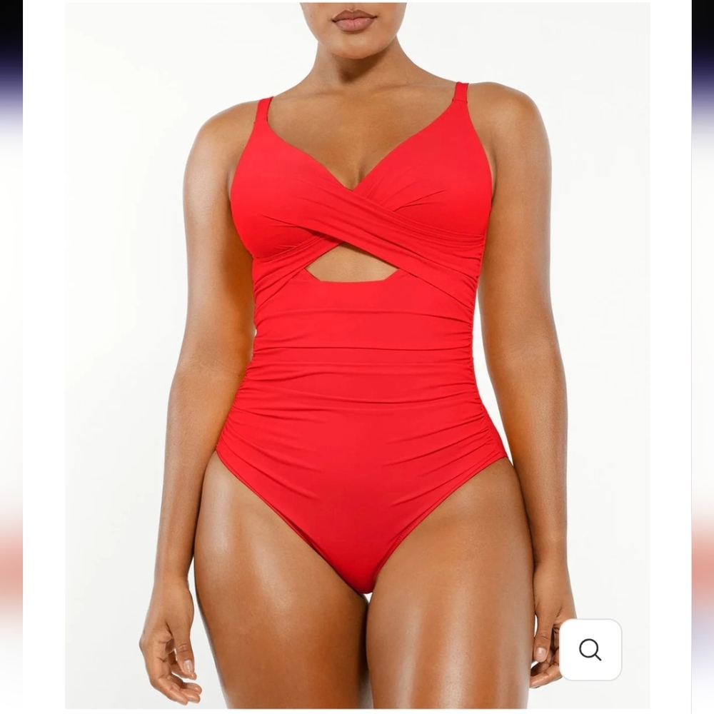 Elegant Red One-Piece Swimsuit